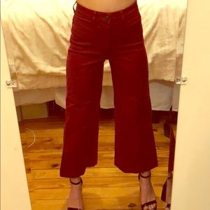 Red Maroon Madewell Wide Leg Utility Pants